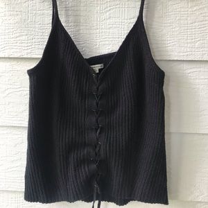 Black knit tank top